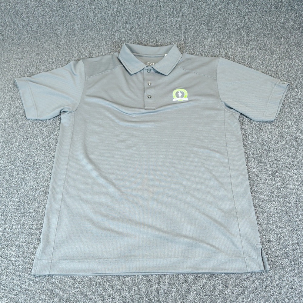 Cutter & Buck Mens Polo Shirt Medium Gray Polyester Regions Tradition Golf Fit — photo 2